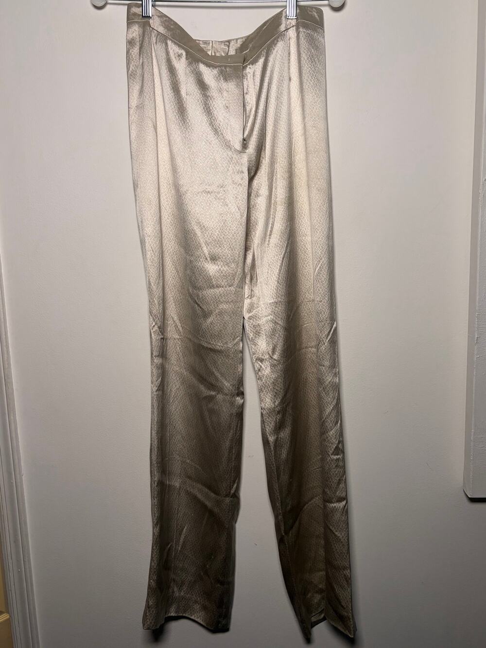 Escada Ivory Silk Straight Pants- Size 38